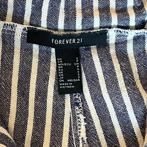 Forever 21 High Rise Linen Paper bag Striped Shorts⛴️ - Picture 3 of 6